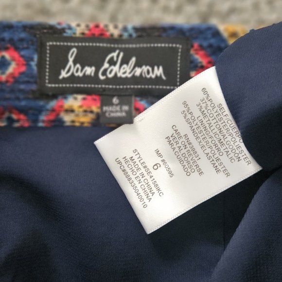 3/$25 Sam Edelman Women's Embroidered Woven Southwestern Ikat Mini Skirt Sz S 6 - Picture 6 of 6